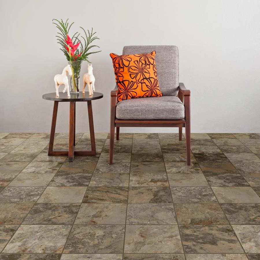 Congoleum ArmorCore Pro UR Canyon View 12-ft W Cut-to-Length Adobe Shadow Stone Look Low-Gloss Finish Sheet Vinyl