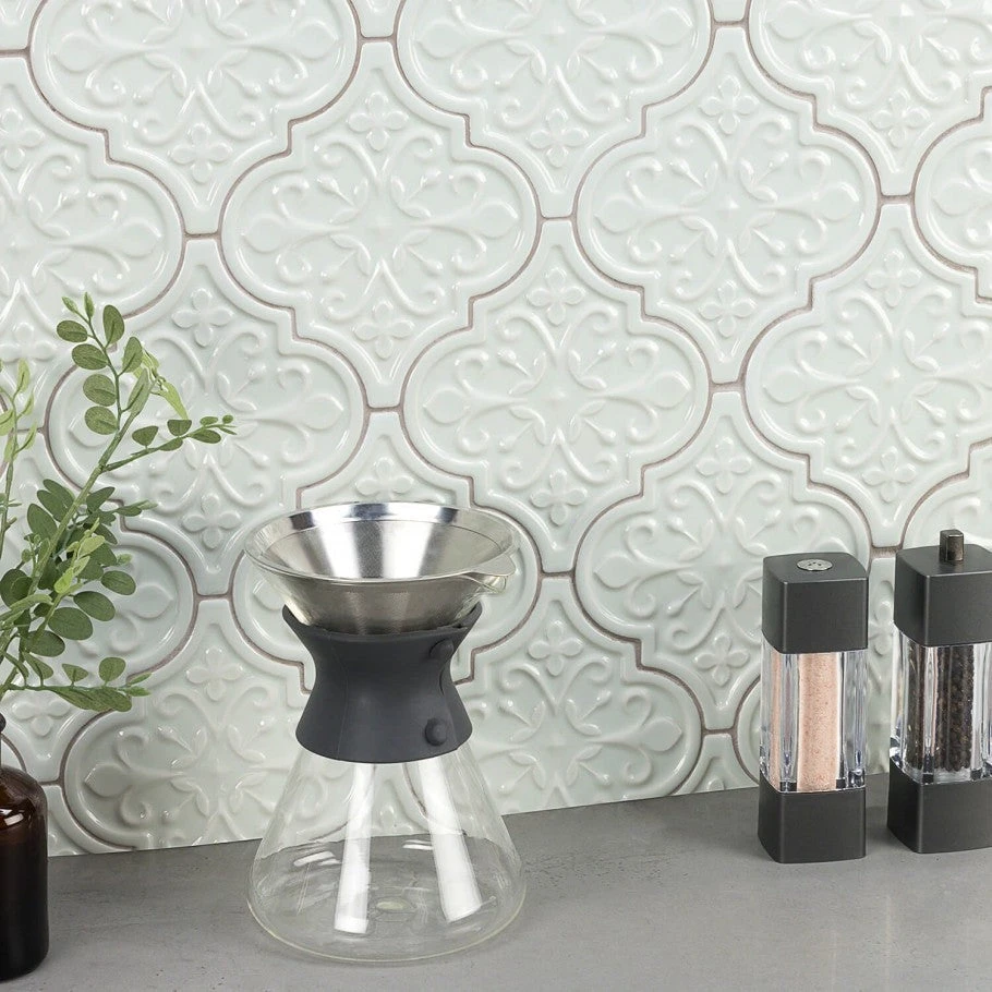 Bond Tile Roma Florid Blue 6.25 In. X 7.25 In. Ceramic Arabesque Wall Tile (30 Pieces 4.84 Sq. Ft. / Box) - Image 2