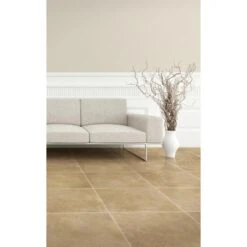 Congoleum DuraStone Earthpath 10-Piece 16-in X 16-in GrOutable Sandy Clay Glue (Adhesive) Luxury Vinyl Tile