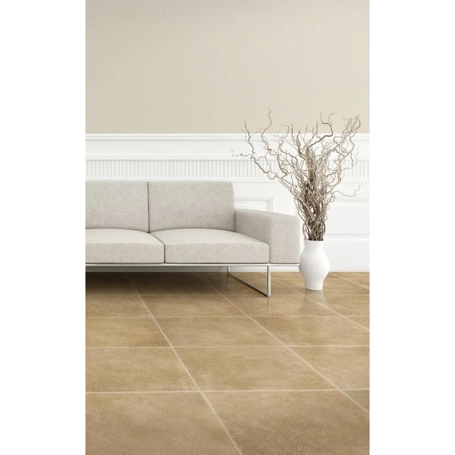 Congoleum DuraStone Earthpath 10-Piece 16-in X 16-in GrOutable Sandy Clay Glue (Adhesive) Luxury Vinyl Tile