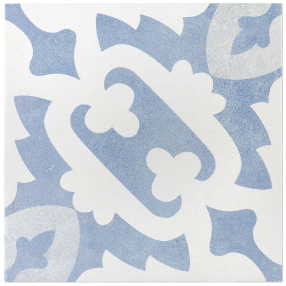 Moma Light Blue Encaustic 9x9 Glazed Porcelain Tile - Image 4