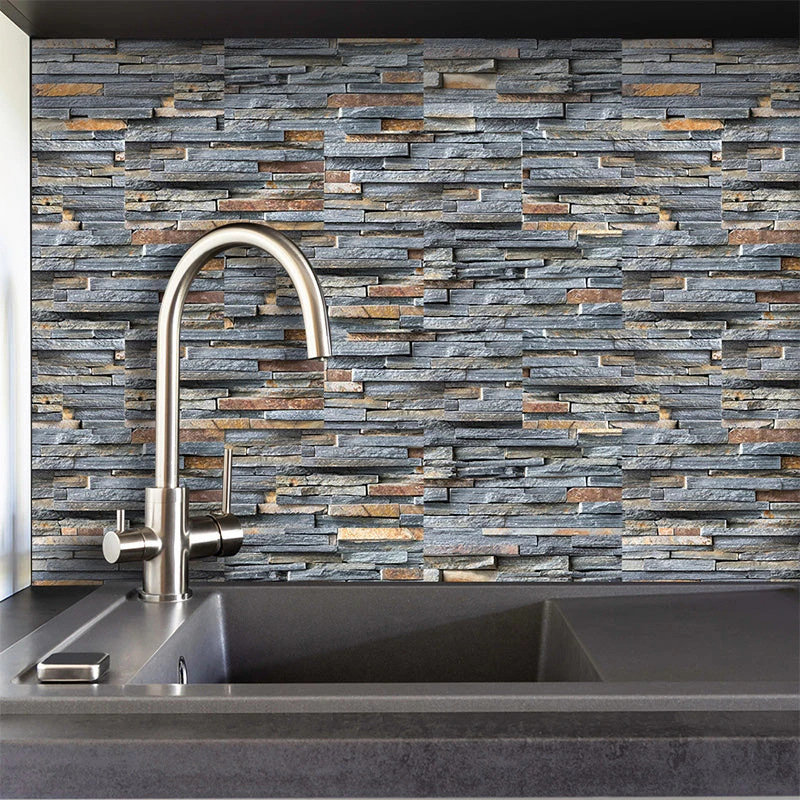 Goory Self-Adhesive Vinyl Flooring Tiles Waterproof Peel And Stick Tiles Wall Stickers For Home Decor,Gray Wood Grain - Image 7