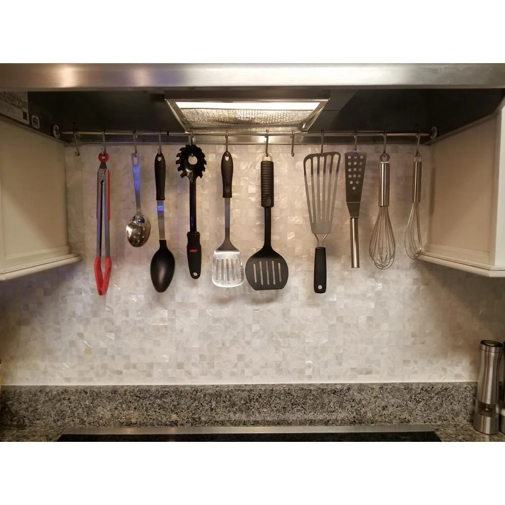 Art3d 12 In. X 12 In. Mother Of Pearl Shell Mosaic Tile Backsplash In White - Image 2