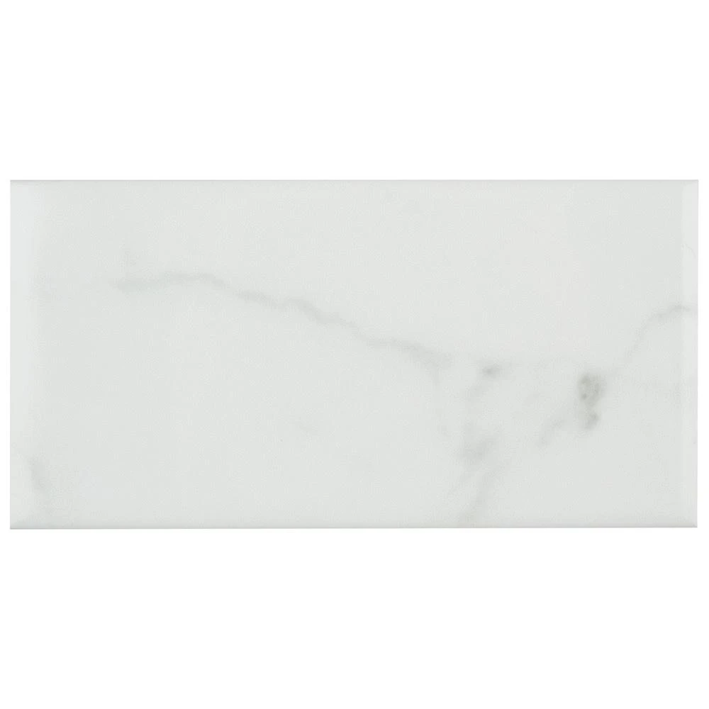 Merola Tile Classico Carrara Glossy 3 In. X 6 In. Ceramic Subway Wall Tile (6.03 Sq. Ft. / Case) - Image 5