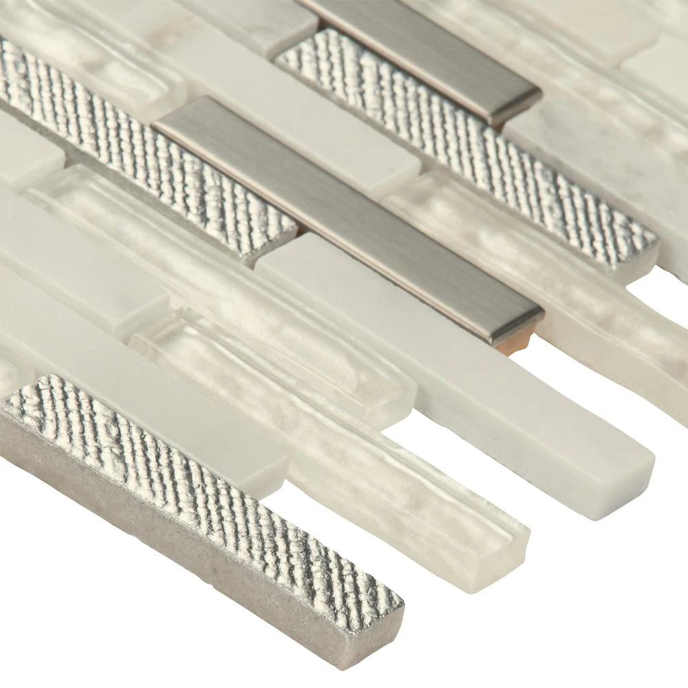 MSI Ocean Crest Brick 12 In. X 12 In. X 8 Mm Glass Metal Stone Mesh-Mounted Mosaic Wall Tile (10 Sq. Ft. / Case) - Image 4