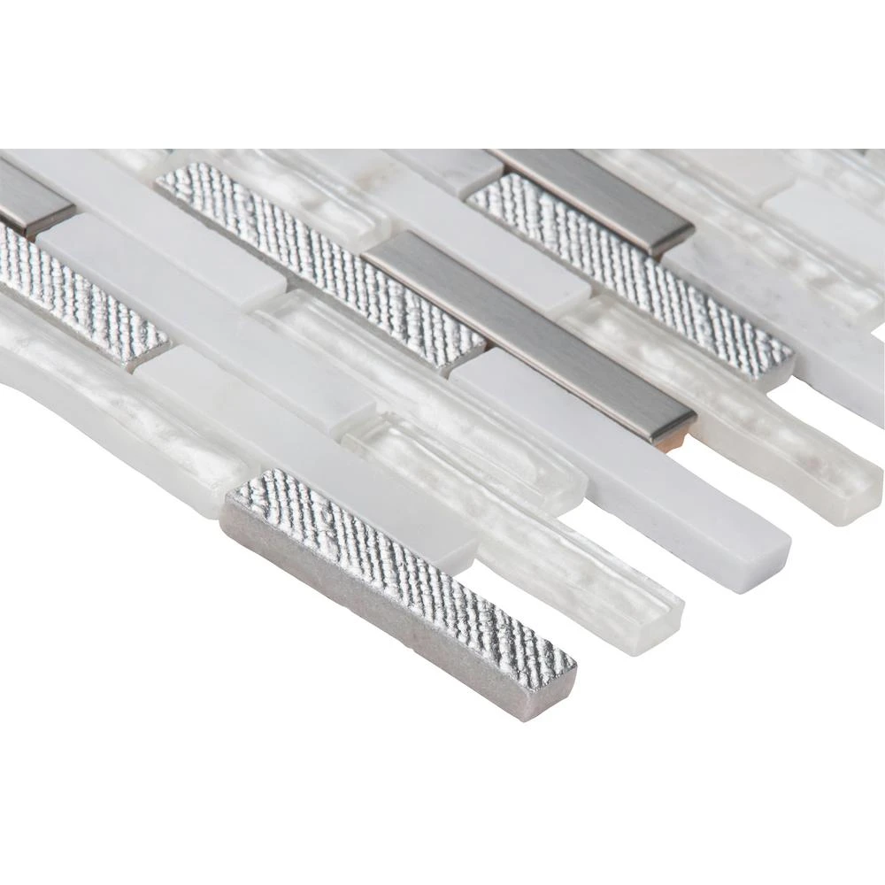 MSI Ocean Crest Brick 12 In. X 12 In. X 8 Mm Glass Metal Stone Mesh-Mounted Mosaic Wall Tile (10 Sq. Ft. / Case) - Image 5