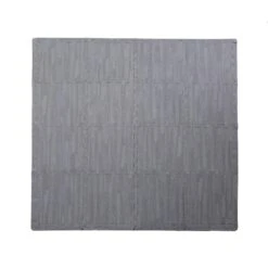 206996596 Soft EVA Foam Mat Flooring Tiles, Gray Wood Print, 16 PC, 12" X 12", 16 Sq. Ft.