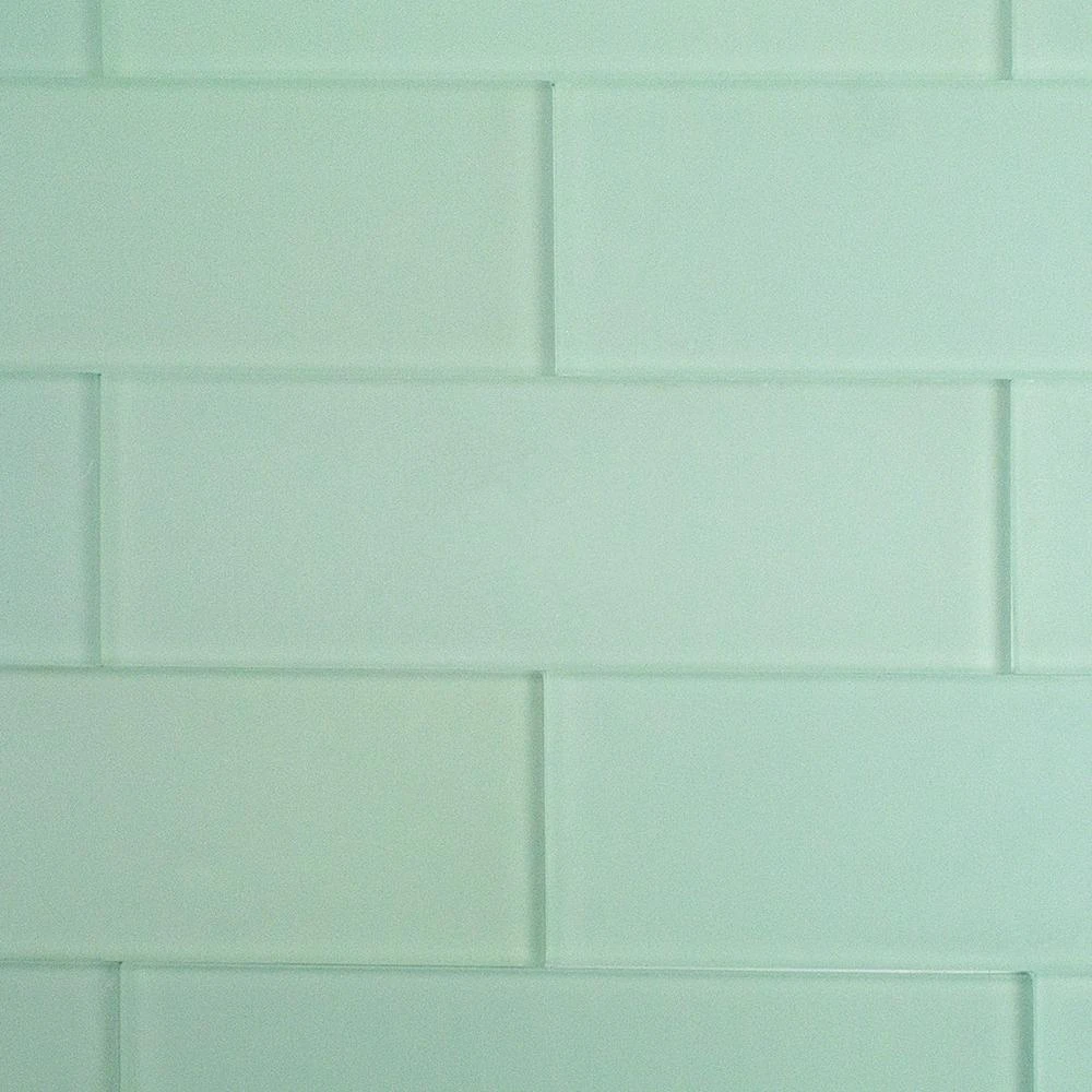 Ivy Hill Tile Contempo Seafoam Frosted 4 In. X 12 In. Glass Tile (15 Pieces 5 Sq.ft/Box)