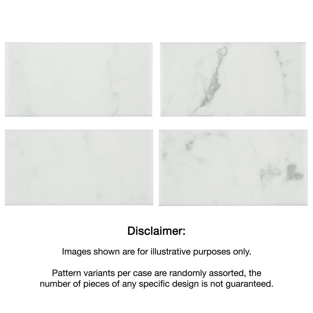 Merola Tile Classico Carrara Glossy 3 In. X 6 In. Ceramic Subway Wall Tile (6.03 Sq. Ft. / Case) - Image 3