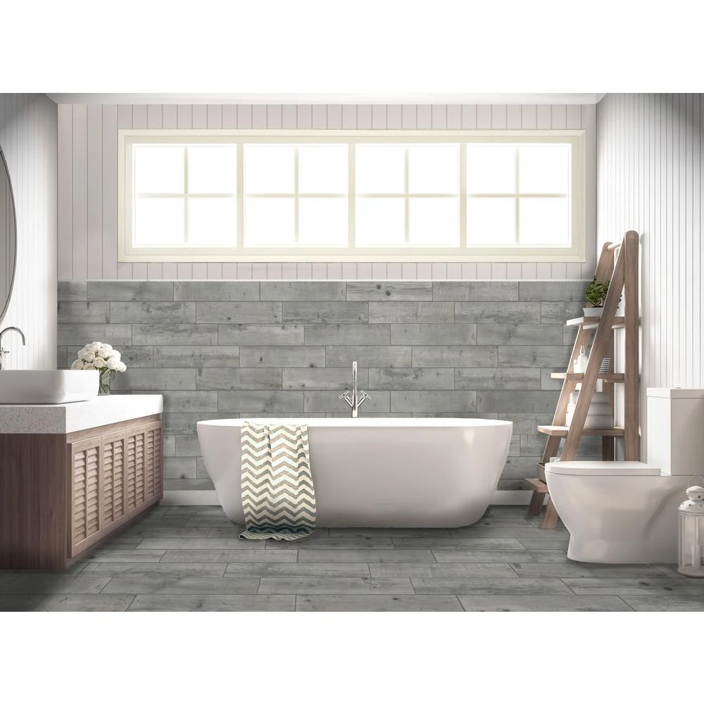 Florida Tile Home Collection Timber Grey 6 In. X 24 In. Porcelain Floor And Wall Tile (14 Sq. Ft. / Case) - Image 3