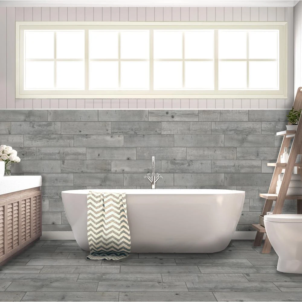 Florida Tile Home Collection Timber Grey 6 In. X 24 In. Porcelain Floor And Wall Tile (14 Sq. Ft. / Case) - Image 2