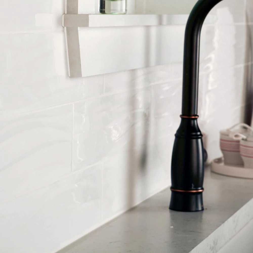 Daltile Restore Bright White 4 In. X 16 In. Ceramic Wavy Wall Tile (13.20 Sq. Ft. / Case) - Image 6