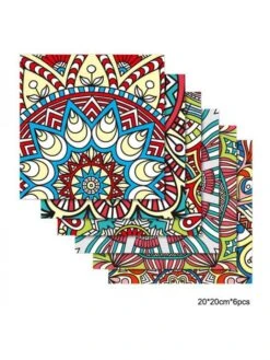 Topumt 6Pcs Kitchen Bathroom Floor Simulation Wall Tile Waterproof Wallpaper Wall Stickers DIY Home Decoration