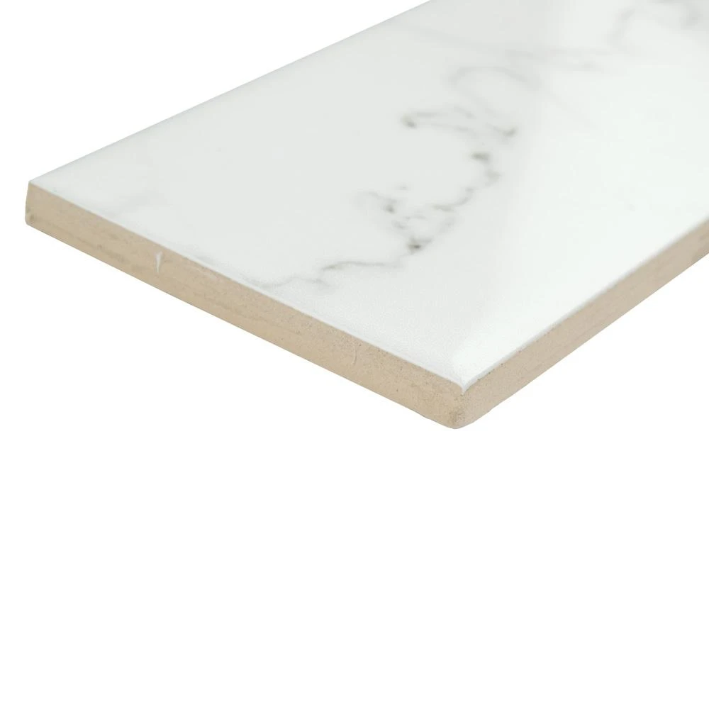 Merola Tile Classico Carrara Glossy 3 In. X 6 In. Ceramic Subway Wall Tile (6.03 Sq. Ft. / Case) - Image 4