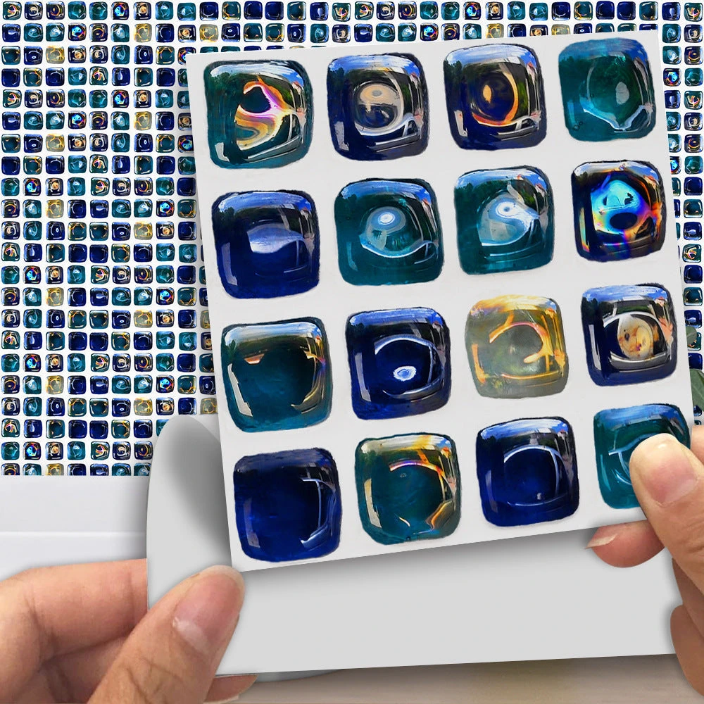 18Pcs Mosaic Tile Stickers Backsplash Self Adhesive Transfer Kitchen Wall Floor Decals - Image 4