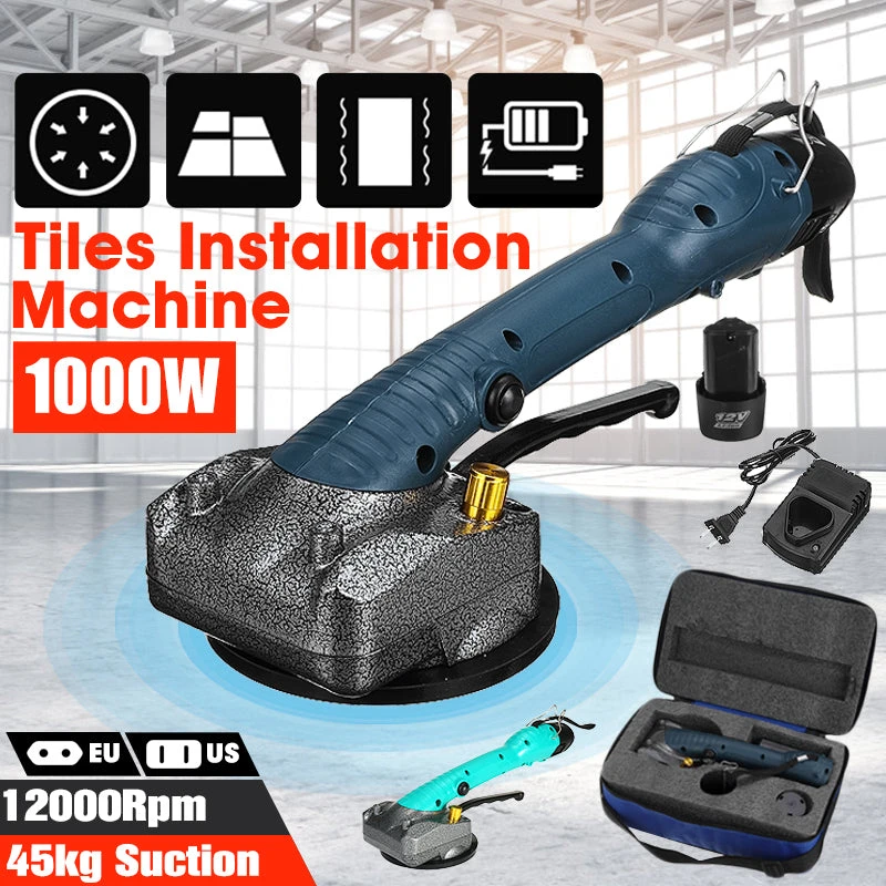 1000W 12000r/min Handheld Automatic Tile Vibrator Professional Tile Leveling Machine Auto Wall Floor Leveler Tool