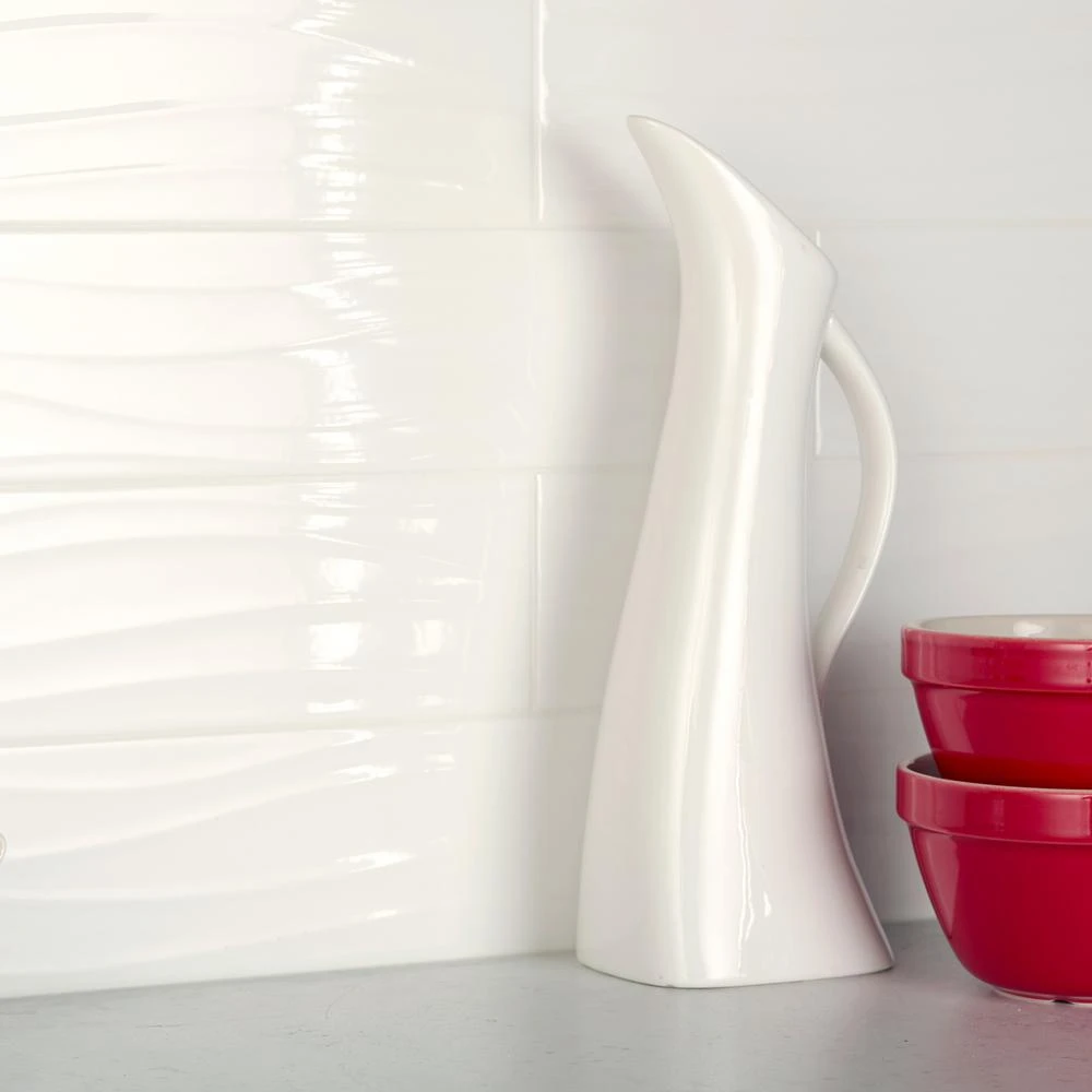 Daltile Restore Bright White 4 In. X 16 In. Ceramic Wavy Wall Tile (13.20 Sq. Ft. / Case) - Image 4