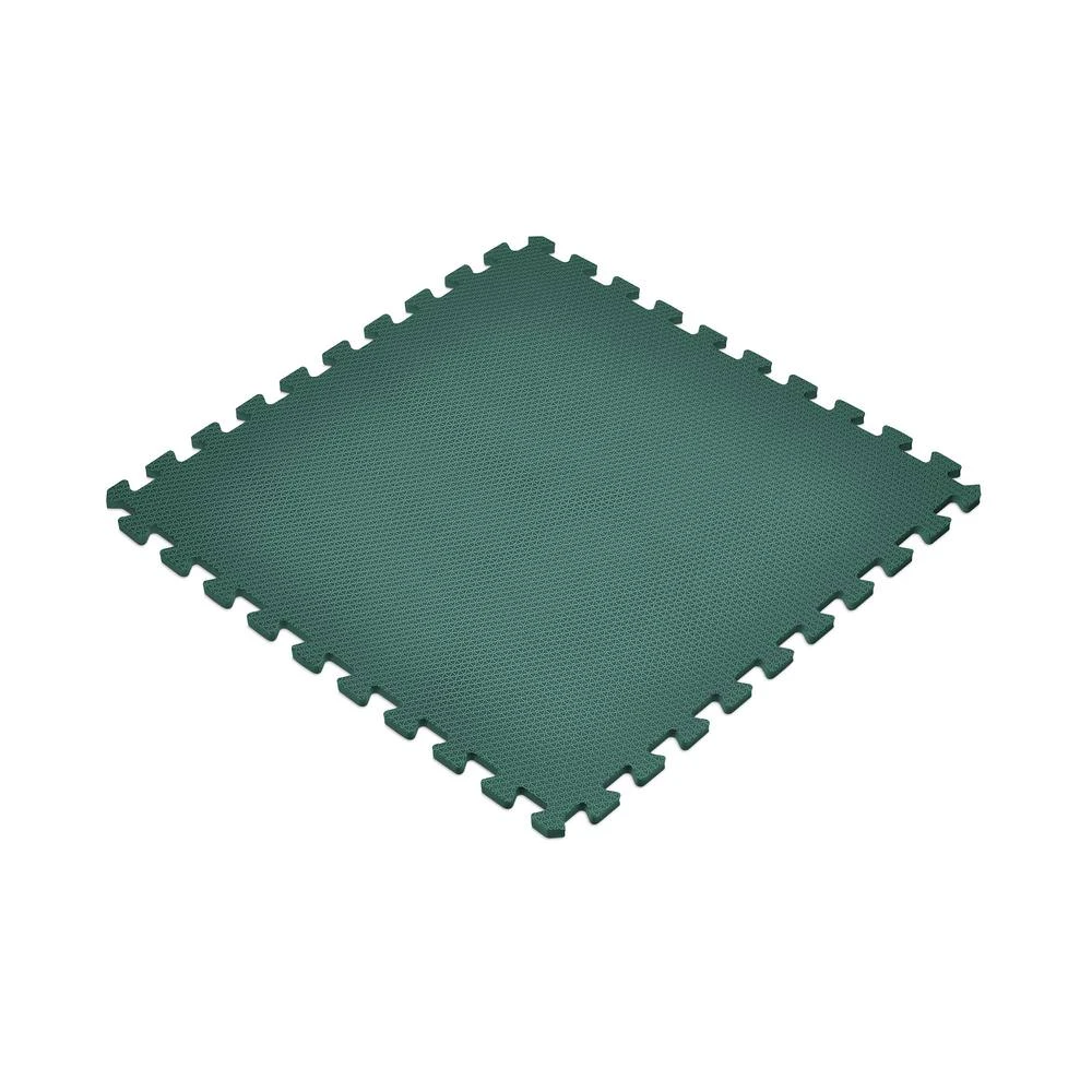 Norsk Dark Green 24 In. X 24 In. EVA Foam Non-Toxic Solid Color Interlocking Tile (24-Tile) - Image 2
