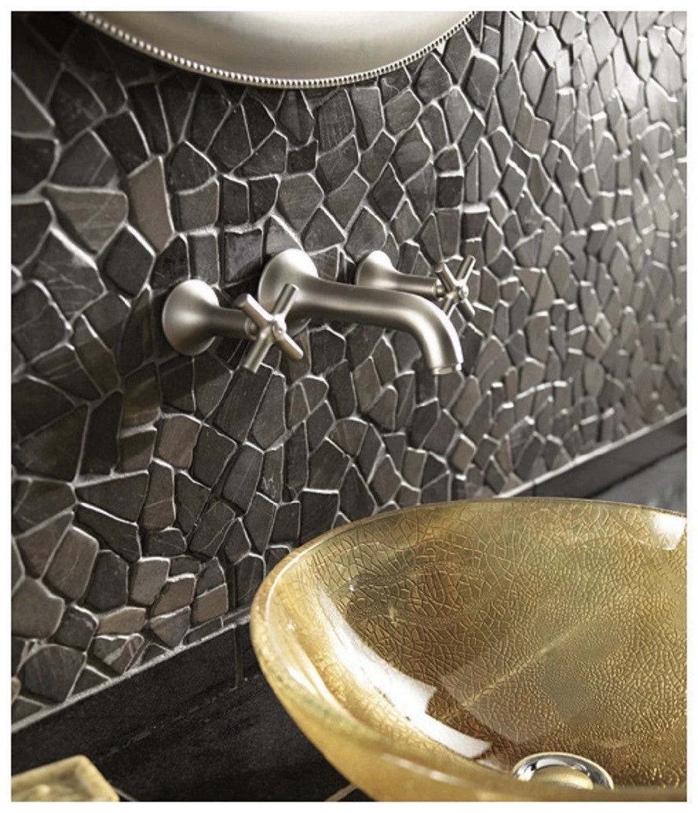 Rainforest Black Stone Mosaic Pebble Floor And Wall Tile 12"x12" (5.0 Sq. Ft. / Case) - Image 2