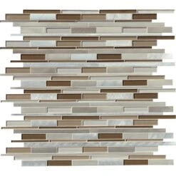 MSI Madison Avenue Interlocking 12 In. X 12 In. X 8mm Glass Metal Mosaic Wall Tile (1 Sq. Ft.)