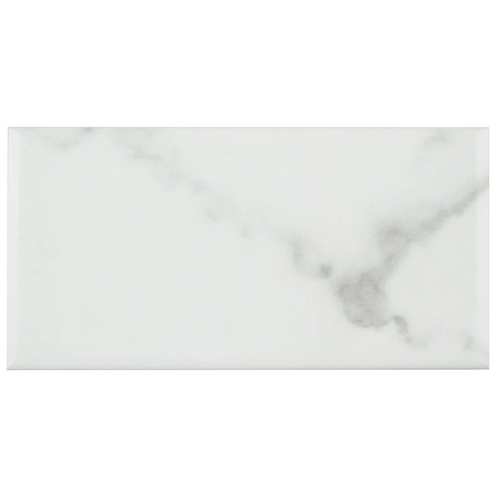 Merola Tile Classico Carrara Glossy 3 In. X 6 In. Ceramic Subway Wall Tile (6.03 Sq. Ft. / Case) - Image 9