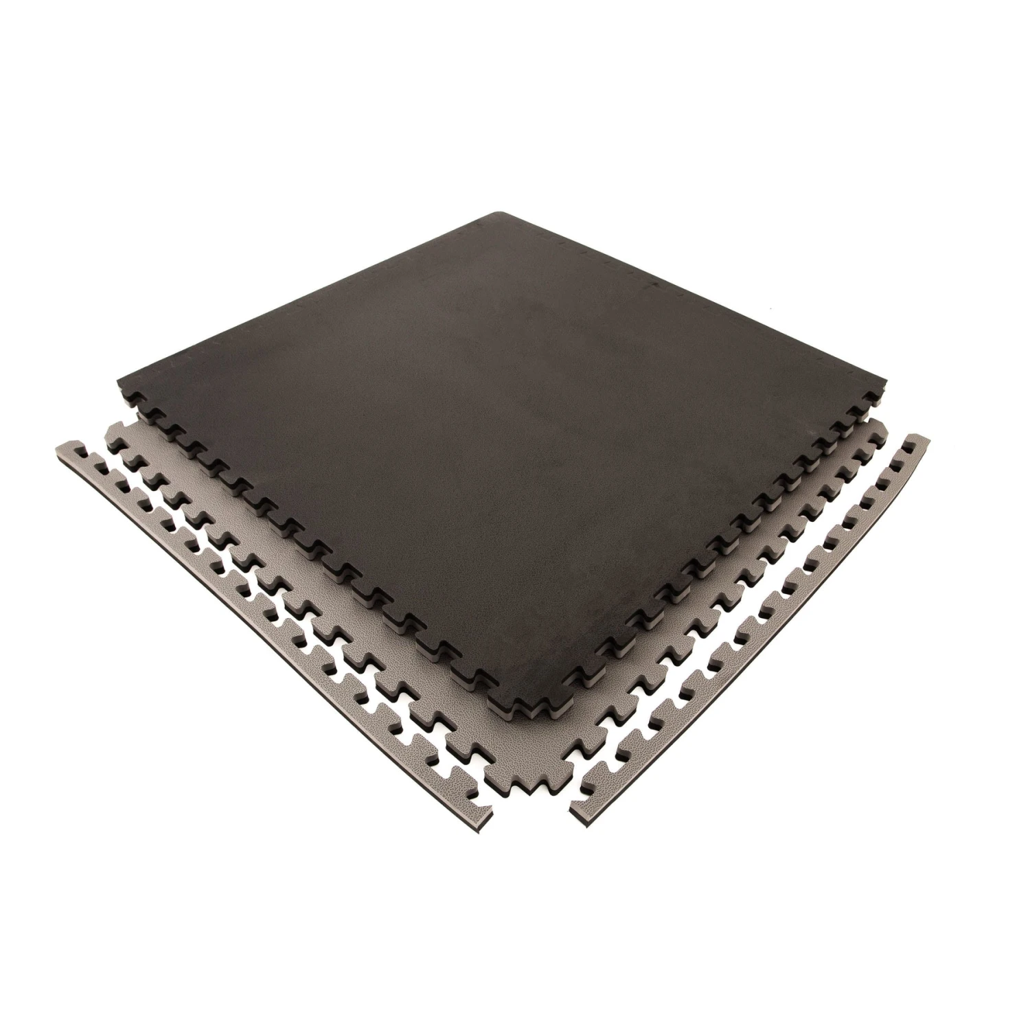 FlooringInc MMA Mats 2'x2' Tiles Great For Wrestling And Home Gym Flooring (20 Pack Black Grey)