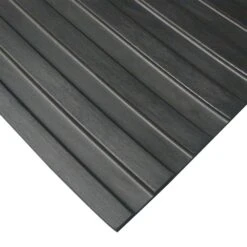 Rubber-Cal Corrugated Wide Rib 3 Ft. X 20 Ft. Black Rubber Flooring (60 Sq. Ft.)