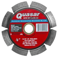 Quasar Rapid Kut Gold 4 In. Supreme Segmented Diamond Blade