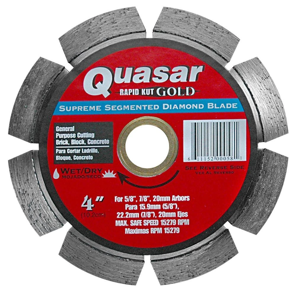 Quasar Rapid Kut Gold 4 In. Supreme Segmented Diamond Blade