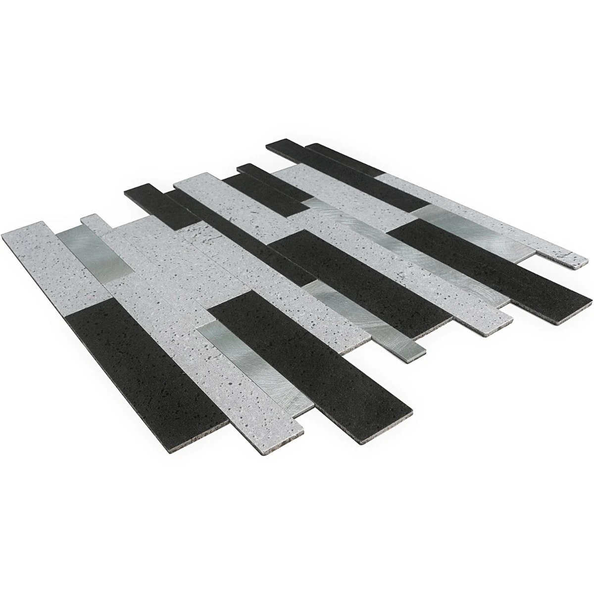Bond Tile Easy Luxe Metalway Gray 11.81 In. X 11.81 In. SPC Peel And Stick Tile (0.96 Sq. Ft. / Sheet) - Image 6