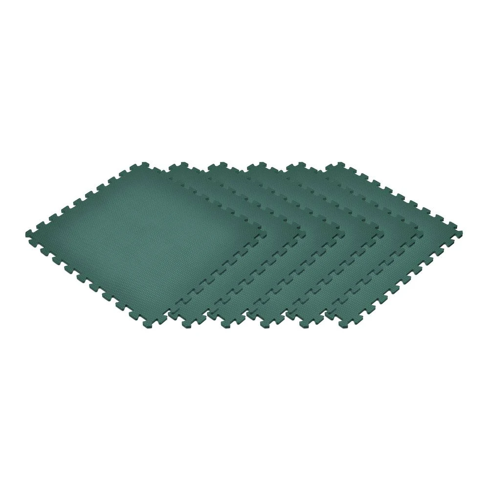 Norsk Dark Green 24 In. X 24 In. EVA Foam Non-Toxic Solid Color Interlocking Tile (24-Tile)