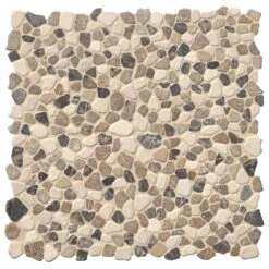 MSI Mix Marble Pebbles 11.42 In. X 11.42 In. X 10mm Textured Marble Mesh-Mounted Mosaic Tile (9.1 Sq. Ft. / Case)
