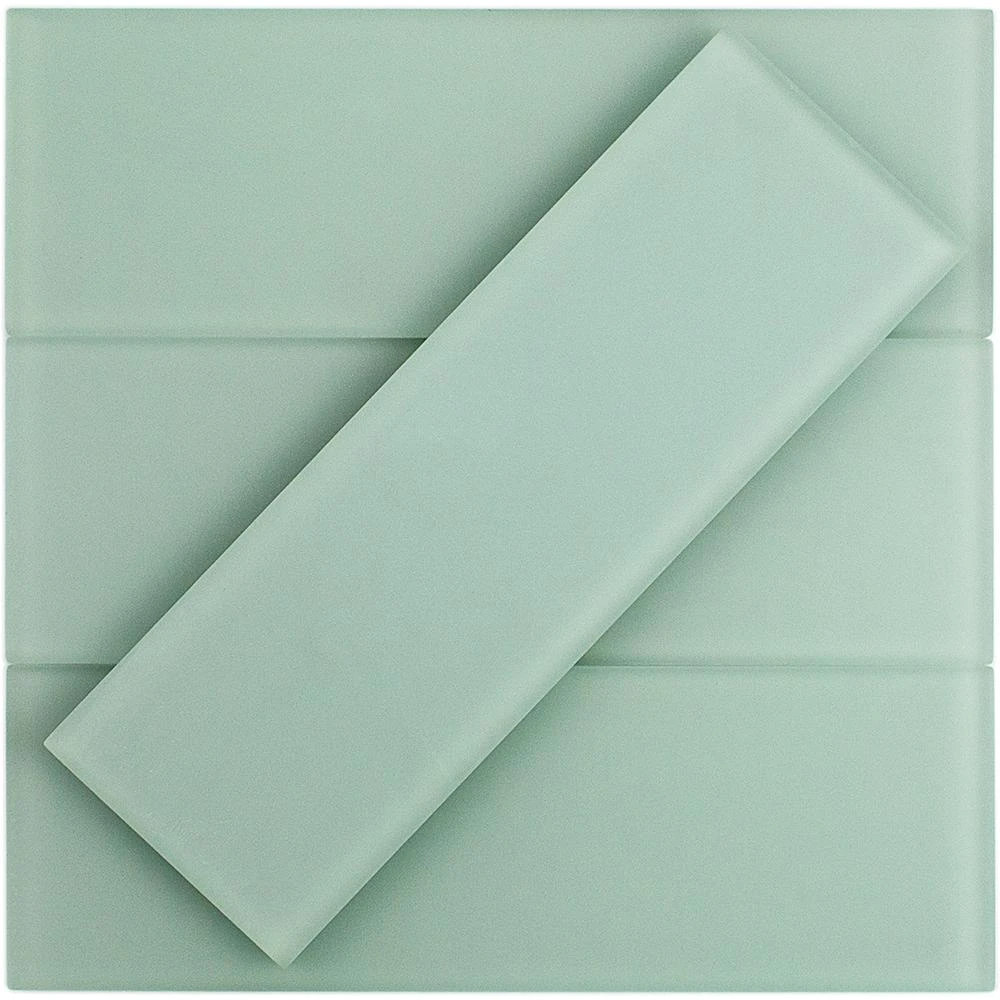 Ivy Hill Tile Contempo Seafoam Frosted 4 In. X 12 In. Glass Tile (15 Pieces 5 Sq.ft/Box) - Image 3