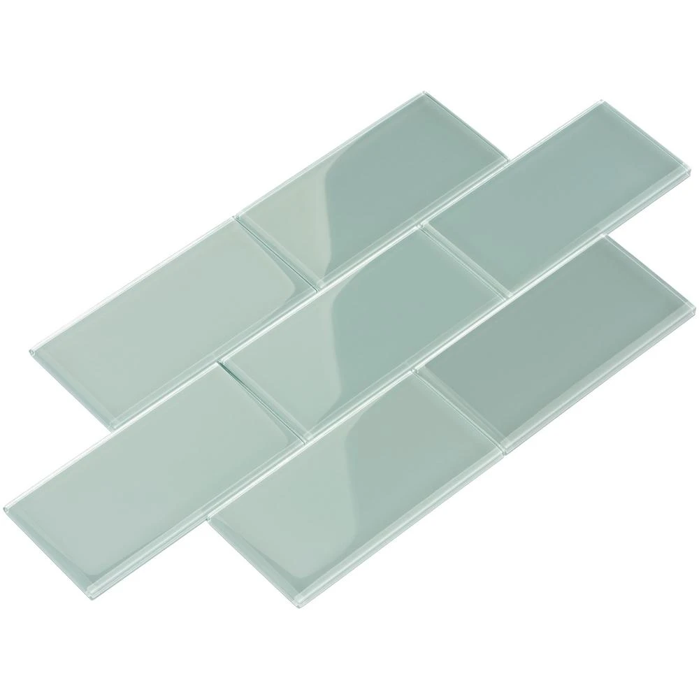 Giorbello Dark Teal 4 In. X 12 In. X 8mm Glass Subway Tile (5 Sq. Ft./Case) - Image 12