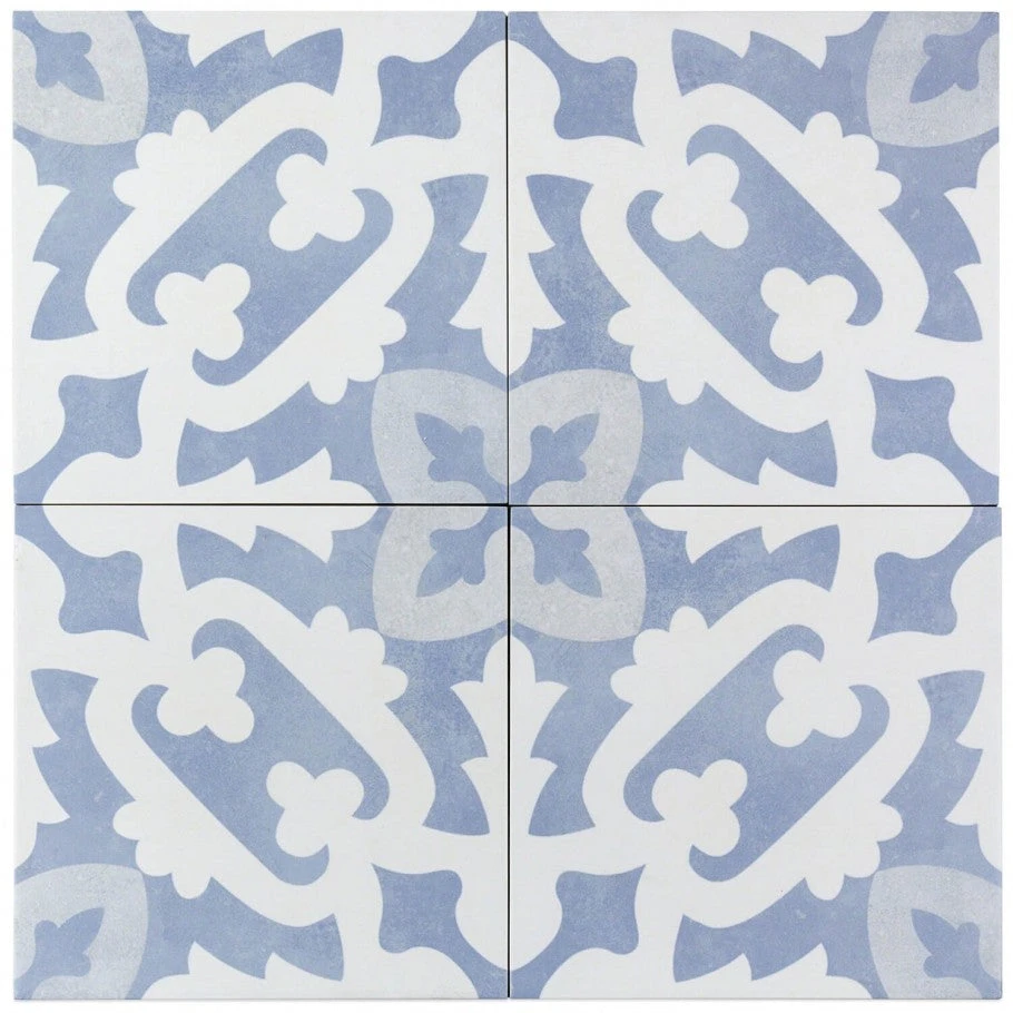 Moma Light Blue Encaustic 9x9 Glazed Porcelain Tile
