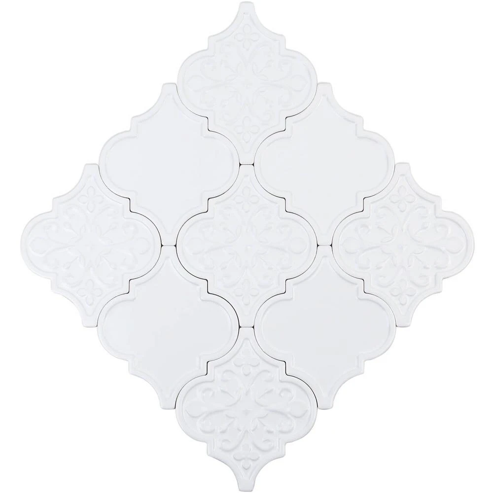 Ivy Hill Tile Vintage Lantern White 6-1/4 In. X 7-1/4 In. X 10 Mm Ceramic Wall Mosaic Tile (30-Piece) (4.8 Sq. Ft./Box)