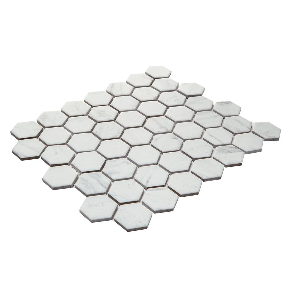 Lifeproof Carrara 10 In. X 12 In. X 6.35mm Ceramic Hexagon Mosaic Floor And Wall Tile (0.81 Sq. Ft. / Piece) - Image 2