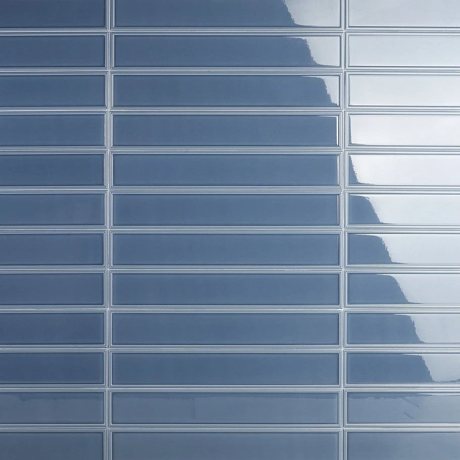 Bond Tile Sheffield Frame Blue 4 In. X 24 In. Polished Ceramic Wall Tile (8 Pieces 5.16 Sq. Ft. / Box)